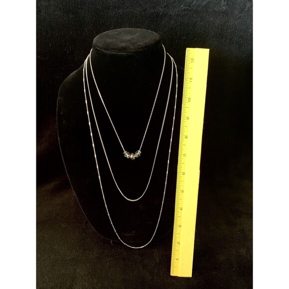 LOFT Multi-strand Silvertone Beads Necklace - Picture 4 of 8